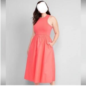 Old Navy High-Neck Combination Midi Dress